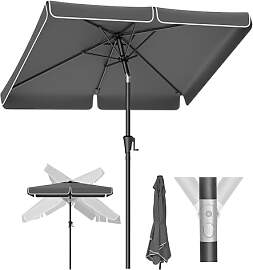 SONGMICS Sonnenschirm 200 x 150 cm, rechteckiger