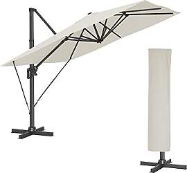 SONGMICS Sonnenschirm 290 x 290 cm, Ampelschirm,