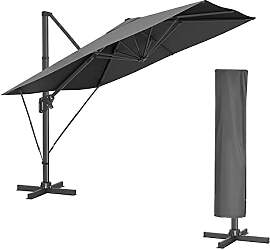 SONGMICS Sonnenschirm 290 x 290 cm, Ampelschirm,