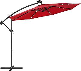 Songmics Sonnenschirm Mit Led-Solar-Beleuchtung,