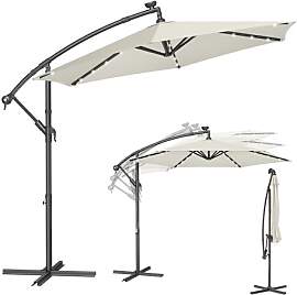 SONGMICS Sonnenschirm mit LED-Solar-Beleuchtung,