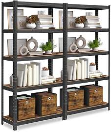 SONGMICS Standregal, 2er Set, Bücherregal,