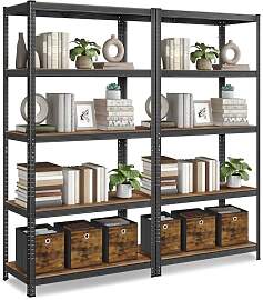 SONGMICS Standregal, 2er Set, Bücherregal,