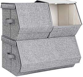 SONGMICS Stapelbare Aufbewahrungsbox mit Deckel,