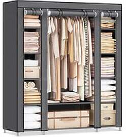 SONGMICS Stoffschrank, LSF03G grau 150,0 x 45,0 x