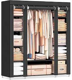 SONGMICS Stoffschrank, LSF03H schwarz 150,0 x 45,0 