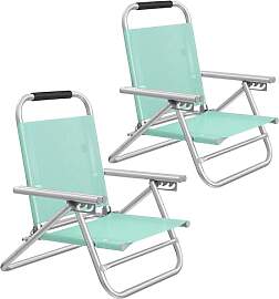 SONGMICS Strandstuhl 2er Set, tragbarer