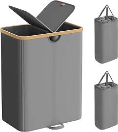 SONGMICS Wäschekorb 2 Fächer, Wäschesammler,