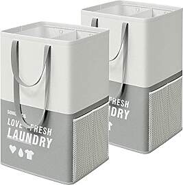 SONGMICS Wäschekorb, 90 L, Wäschesammler