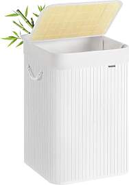 SONGMICS Wäschekorb, 95 l, Wäschekorb, Deckel,