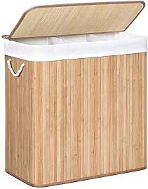 SONGMICS - Wäschekorb in Hellbraun/ Weiß - (B)60 