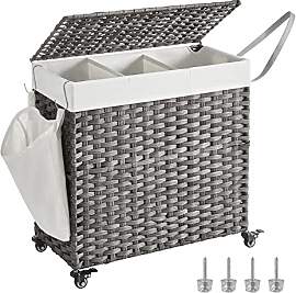 SONGMICS Wäschekorb mit Deckel, 140 L,