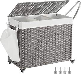 SONGMICS Wäschekorb mit Deckel, 160 L,