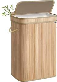 SONGMICS Wäschekorb mit Deckel, Wäschesammler