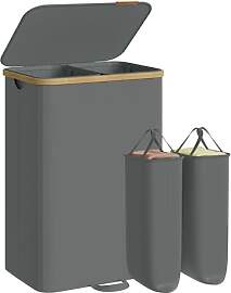 SONGMICS Wäschekorb mit Deckel, Wäschesammler,