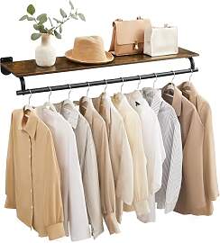 SONGMICS Wandgarderobe, Garderobe, Wandregal mit