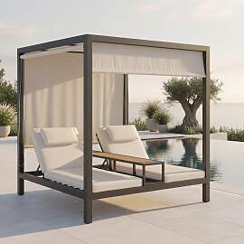Sonneninsel Felipa Beige Metall/Outdoorstoff