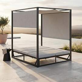Sonnenliege Aviva Creme Outdoorstoff/Metall
