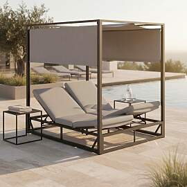 Sonnenliege Aviva Hellrgrau Outdoorstoff/Metall