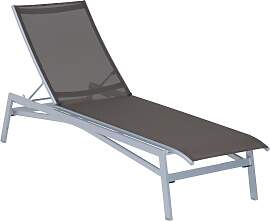 Sonnenliege Brasil - 09 - silber D86 - taupe