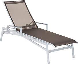 Sonnenliege Brasil mit Alu-Armlehne - 09 - silber