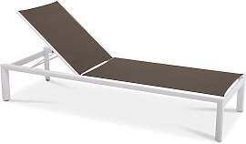 Sonnenliege Cannes - Aluminiumrahmen weiß,