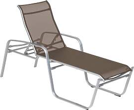 Sonnenliege Florida Plus - 09 - silber D86 - taupe