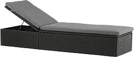 Sonnenliege Quad ca. 61x38x198 cm Schwarz
