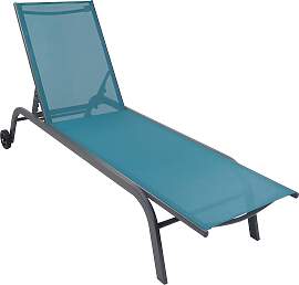 Sonnenliege Sonlas Blau mit Rollen