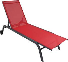 Sonnenliege Sonlas Rot mit Rollen