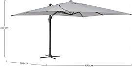 Sonnenschirm Vega aus Aluminium, modern und 360°