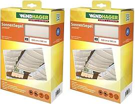 Sonnensegel 420x140cm Uni-weiß (Packung mit 2)