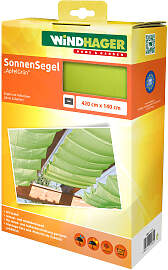 Sonnensegel WINDHAGER, grün, B:420cm T:140cm,