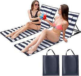 Sonnewelt 2 Stück Strandmatte mit Rückenlehne