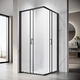 SONNI Duschkabine Eckeinstieg mit Schiebetür,