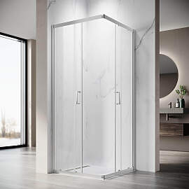 SONNI Duschkabine Eckeinstieg mit Schiebetür 5mm