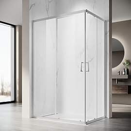 SONNI Duschkabine Eckeinstieg mit Schiebetür,