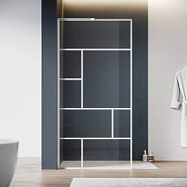 SONNI Duschwand 90/100/120x200 cm Walk In weiß