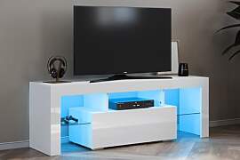SONNI TV Board Weiss, Griffloses Design, TV