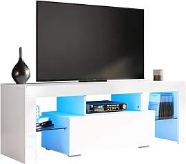 SONNI TV-Schrank, Weiß Hochglanz, mit