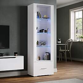 SONNI Vitrine mit LED-Beleuchtung, Glasvitrine mit 