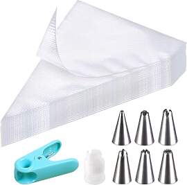 soodyoow 100 Stück Spritzbeutel Einweg Set, mit 6 