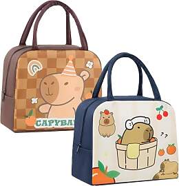 SORAYUXI 2 Stück Capybara Lnsulated Lunchtasche,