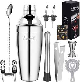 Sosayet Cocktail Shaker Set, 10-teiliges Edelstahl 