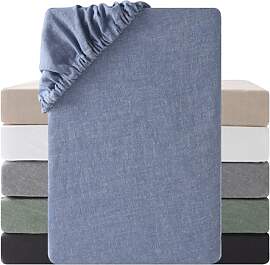 SOULFUL Spannbettlaken 135x190cm, 100% Gewaschene