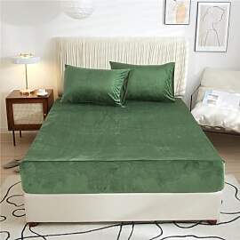 Spannbettlaken 90x200cm Warm Grün Olivgrün