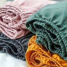 Spannbetttuch aus 100 % Leinen (1 Stück), 35,6 cm 