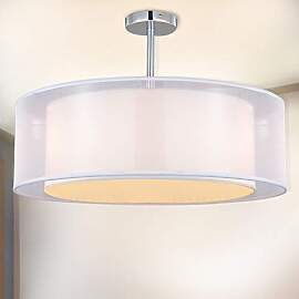 SPARKSOR Deckenleuchte, Stoff Deckenlampe, Weiß