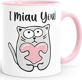 SpecialMe® Kaffee-Tasse Spruch I miau you lustige 