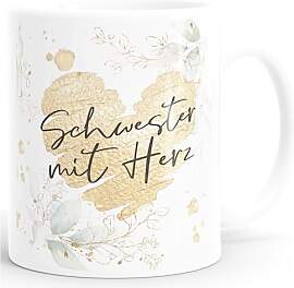 SpecialMe® Kaffee-Tasse [Wunschtext] mit Herz -